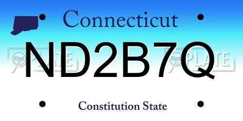 ND2B7Q Connecticut License Plate