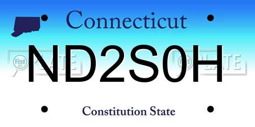 ND2S0H Connecticut License Plate