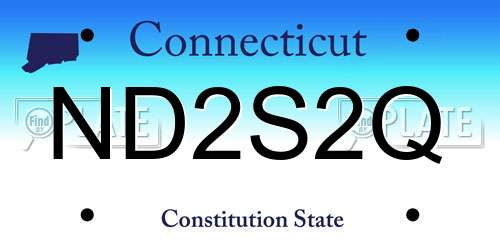 ND2S2Q Connecticut License Plate