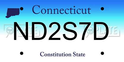 ND2S7D Connecticut License Plate