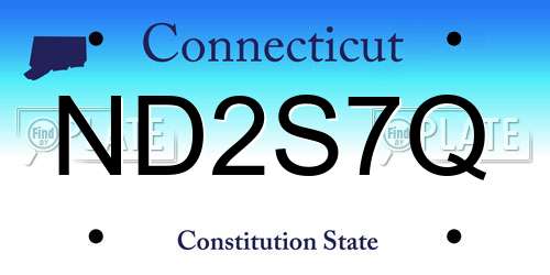 ND2S7Q Connecticut License Plate