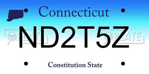 ND2T5Z Connecticut License Plate