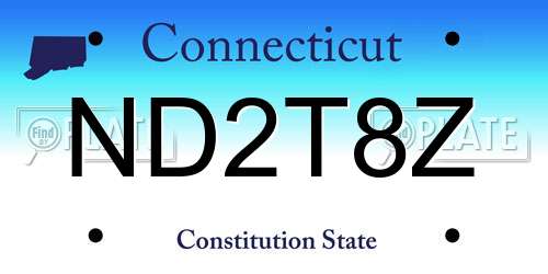ND2T8Z Connecticut License Plate