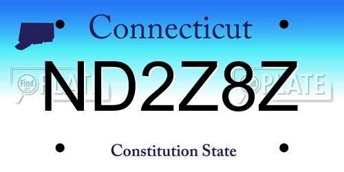 ND2Z8Z Connecticut License Plate