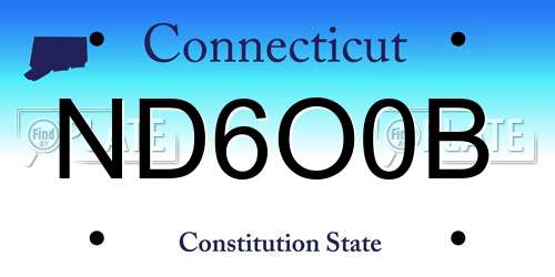 ND6O0B Connecticut License Plate