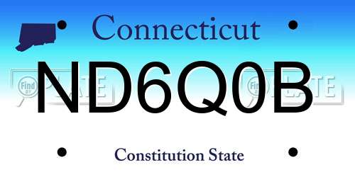 ND6Q0B Connecticut License Plate