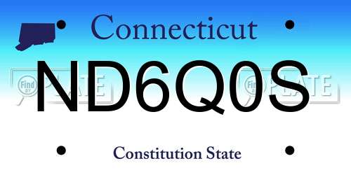 ND6Q0S Connecticut License Plate