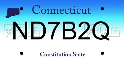 ND7B2Q Connecticut License Plate