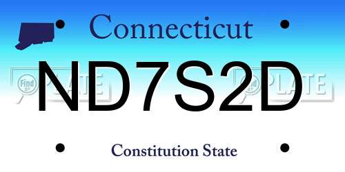 ND7S2D Connecticut License Plate