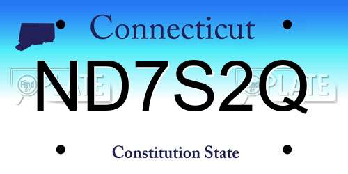 ND7S2Q Connecticut License Plate