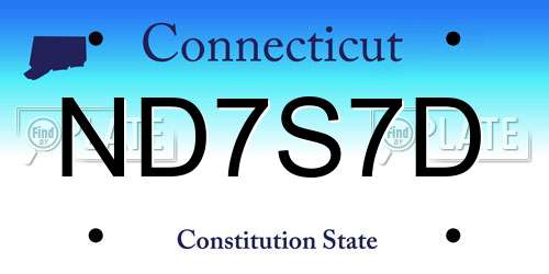 ND7S7D Connecticut License Plate
