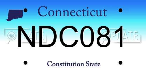 NDC081 Connecticut License Plate