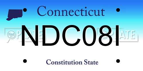 NDC08I Connecticut License Plate