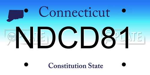 NDCD81 Connecticut License Plate