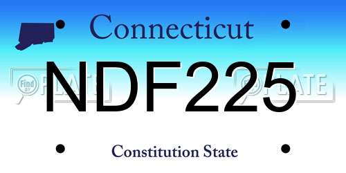 NDF225 Connecticut License Plate
