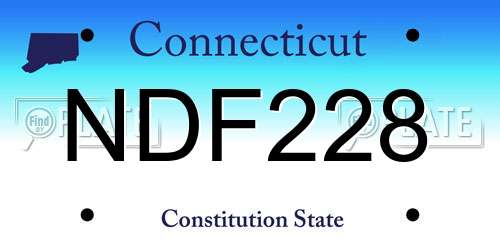 NDF228 Connecticut License Plate