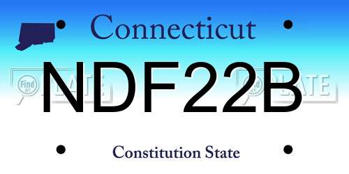 NDF22B Connecticut License Plate
