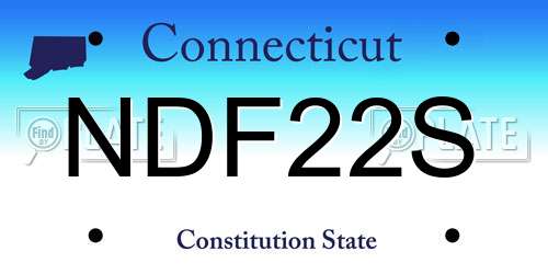 NDF22S Connecticut License Plate