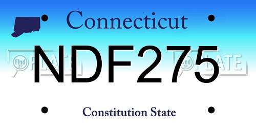 NDF275 Connecticut License Plate