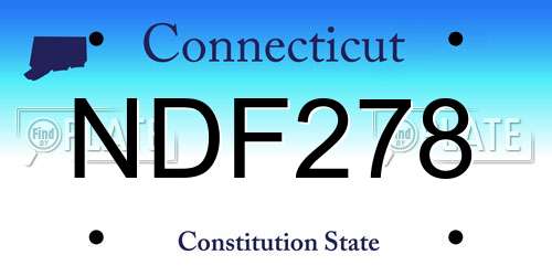 NDF278 Connecticut License Plate