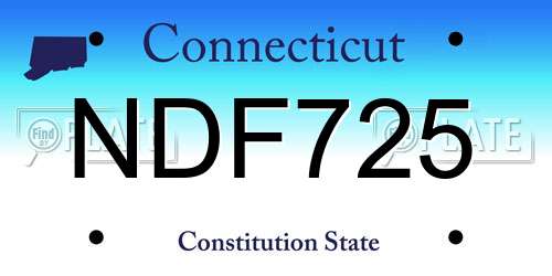 NDF725 Connecticut License Plate