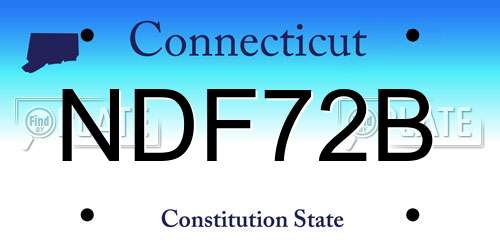 NDF72B Connecticut License Plate