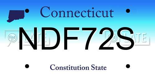NDF72S Connecticut License Plate