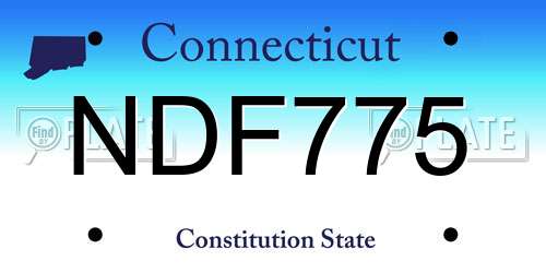 NDF775 Connecticut License Plate