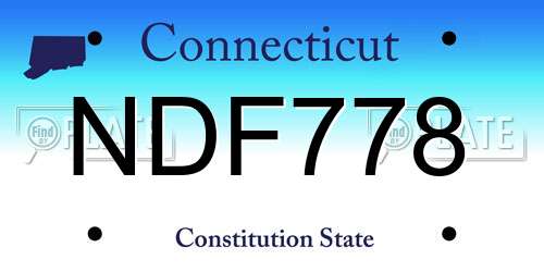 NDF778 Connecticut License Plate
