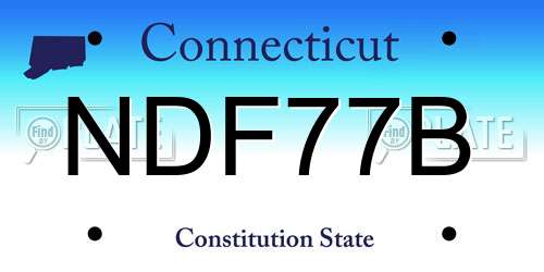 NDF77B Connecticut License Plate
