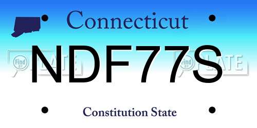 NDF77S Connecticut License Plate