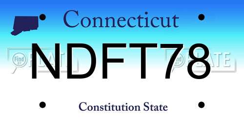 NDFT78 Connecticut License Plate