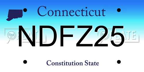 NDFZ25 Connecticut License Plate
