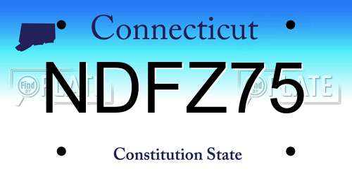 NDFZ75 Connecticut License Plate