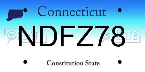 NDFZ78 Connecticut License Plate