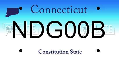 NDG00B Connecticut License Plate