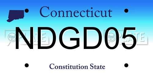 NDGD05 Connecticut License Plate