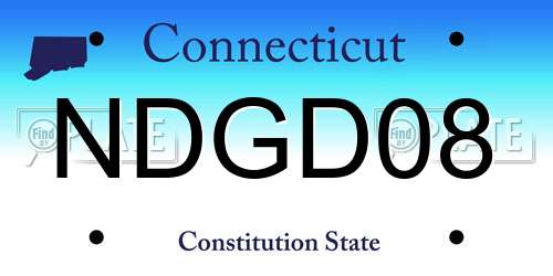 NDGD08 Connecticut License Plate
