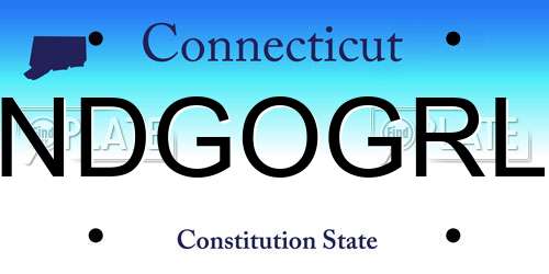NDGOGRL Connecticut License Plate
