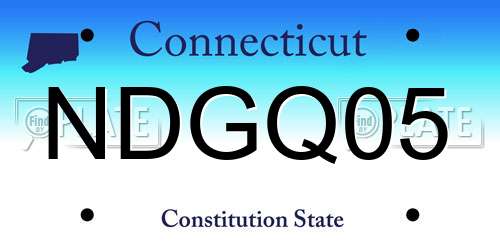 NDGQ05 Connecticut License Plate
