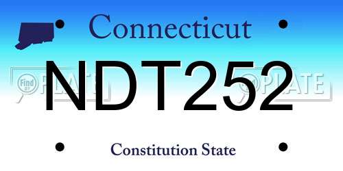 NDT252 Connecticut License Plate