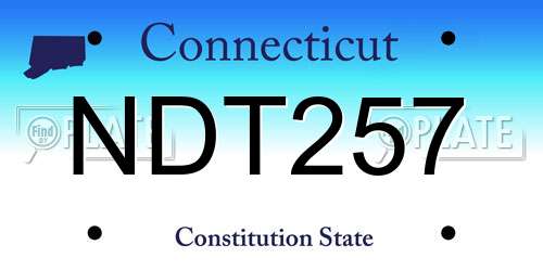 NDT257 Connecticut License Plate