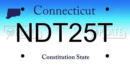 NDT25T Connecticut License Plate