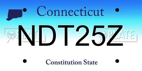 NDT25Z Connecticut License Plate