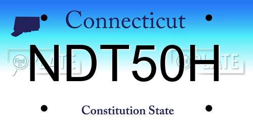NDT50H Connecticut License Plate