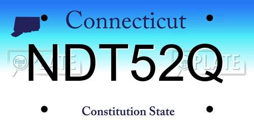 NDT52Q Connecticut License Plate