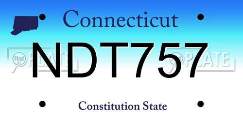 NDT757 Connecticut License Plate