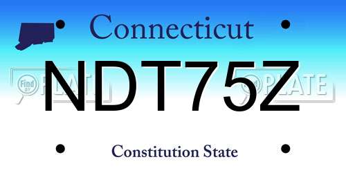 NDT75Z Connecticut License Plate