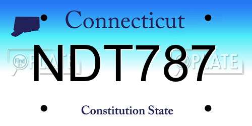 NDT787 Connecticut License Plate