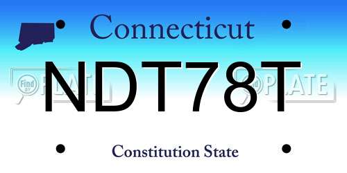 NDT78T Connecticut License Plate